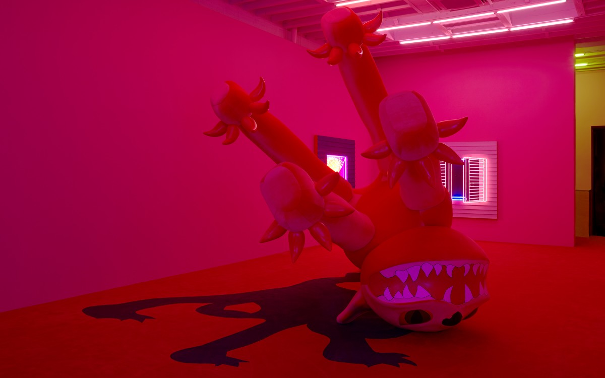 14. Alex Da Corte. C-A-T SPELLS MURDER, installation view at Karma Gallery, New York City, 2018. Photo by Thomas Mü